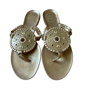 Jack Rogers Georgica Gold Jelly Sandals Size 8
